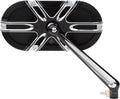 Deep Cut Caged Series Forged Billet Mirror Black, Anodized For Harley-Davidson