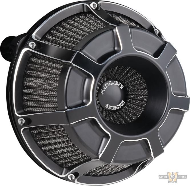 Bevelled Inverted Series Air Cleaner Black Anodized For Harley-Davidson