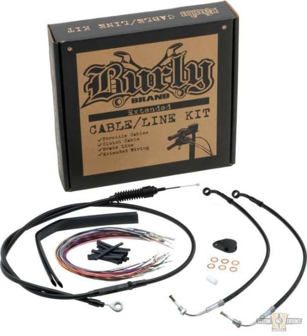 Clubman Bar Cable Kit Black Vinyl ABS For Harley-Davidson