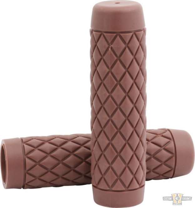 Knucks Grips Brown 1" Cable operated Throttle By Wire For Harley-Davidson