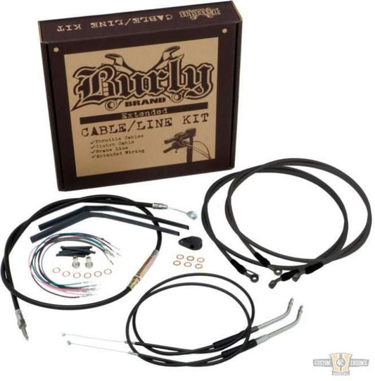 14" T-Bar Cable Kit Black Vinyl ABS For Harley-Davidson