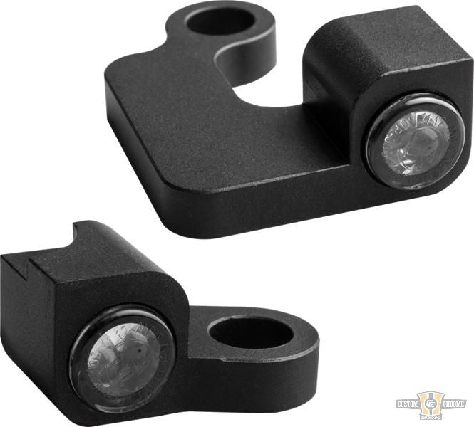 NANO Series LED Turn Signals Black Anodized Smoke LED For Harley-Davidson