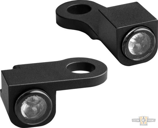 NANO Series LED Turn Signals Black Anodized Smoke LED For Harley-Davidson