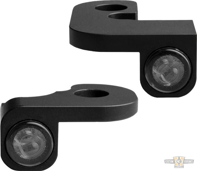 NANO Series LED Turn Signals Black Anodized Smoke LED For Harley-Davidson