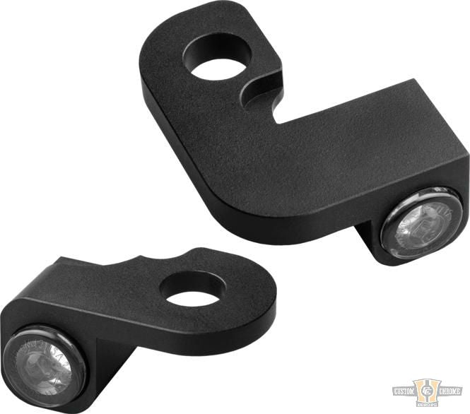 NANO Series LED Turn Signals Black Anodized Smoke LED For Harley-Davidson