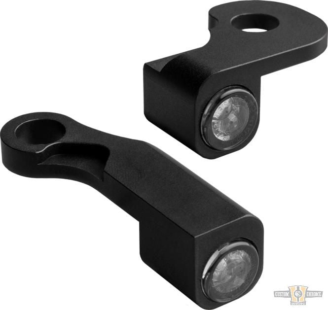 NANO Series LED Turn Signals Black Anodized Smoke LED For Harley-Davidson