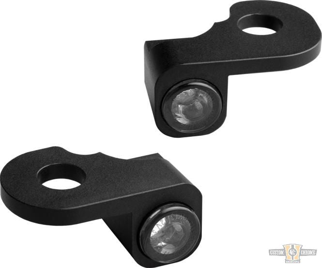 NANO Series LED Turn Signals Black Anodized Smoke LED For Harley-Davidson