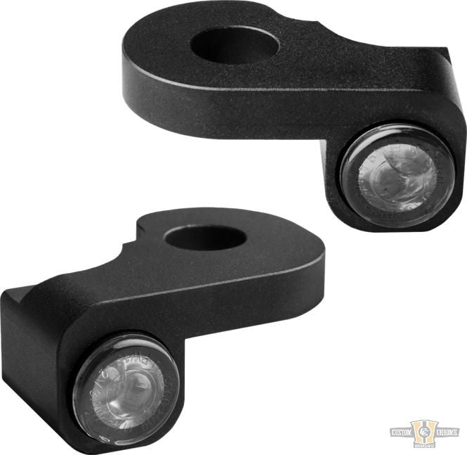 NANO Series LED Turn Signals Black Anodized Smoke LED For Harley-Davidson