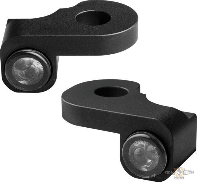 NANO Series LED Turn Signals Black Anodized Smoke LED For Harley-Davidson