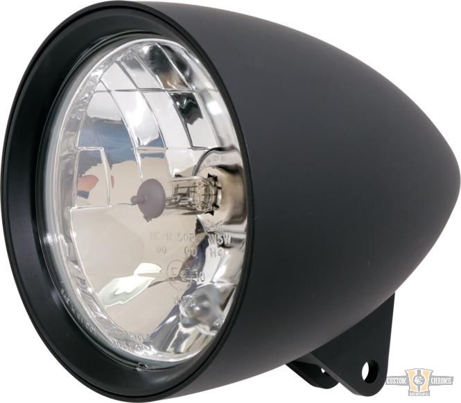 Classic 1 5 3/4" Headlight Black H4 For Harley-Davidson