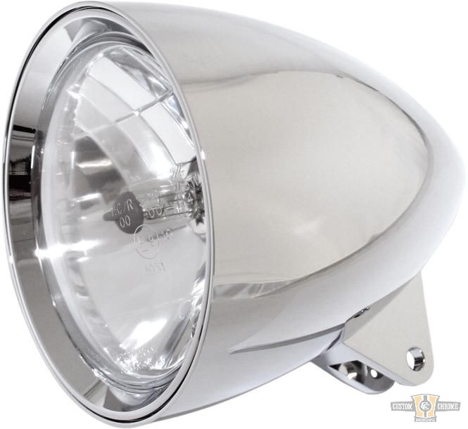 Classic 1 5 3/4" Headlight Chrome H4 For Harley-Davidson