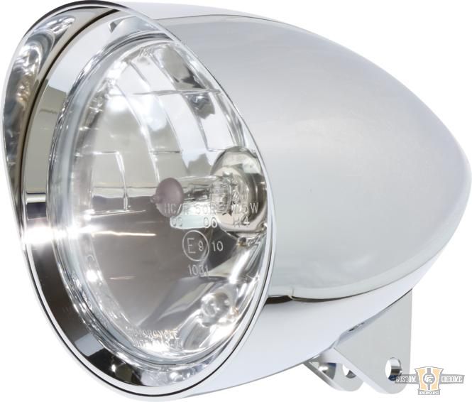 Classic 1 5 3/4" Headlight Chrome H4 For Harley-Davidson