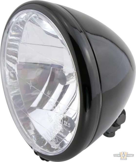 El Paso 6 1/2" Headlight Black H4 For Harley-Davidson