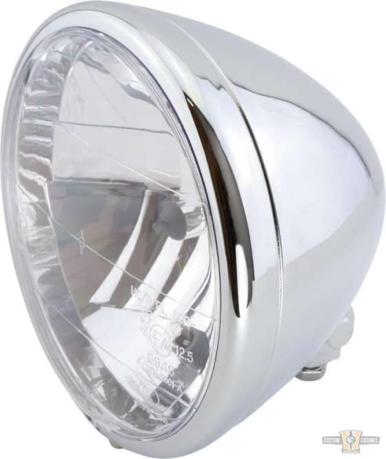 El Paso 6 1/2" Headlight Chrome H4 For Harley-Davidson