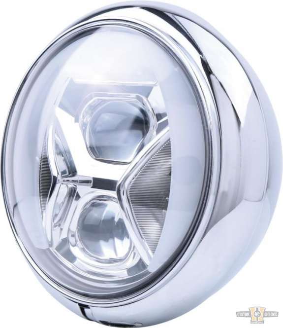 HD-Style Type 8 7" Headlight Chrome Reflector LED For Harley-Davidson