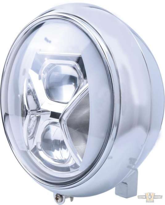 Yuma 2 Type 8 7" Headlight Chrome Reflector LED For Harley-Davidson