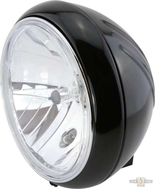 Yuma 1 7" Headlight Black H4 For Harley-Davidson