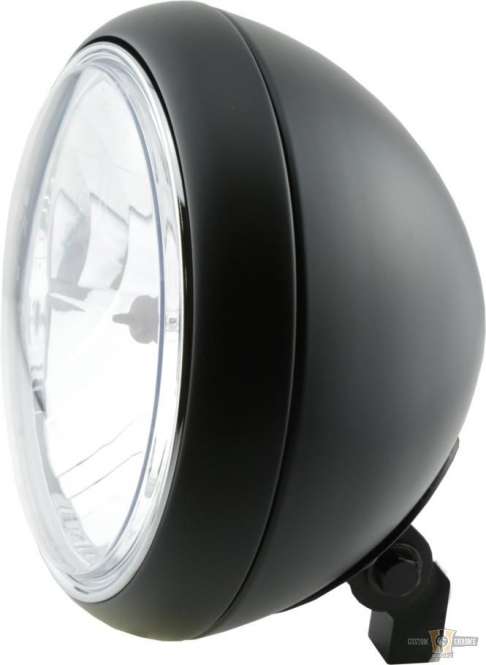 Yuma 2 7" Headlight Flat Black H4 For Harley-Davidson