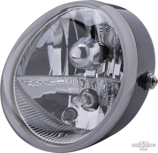 Oval Headlight Black H9 For Harley-Davidson