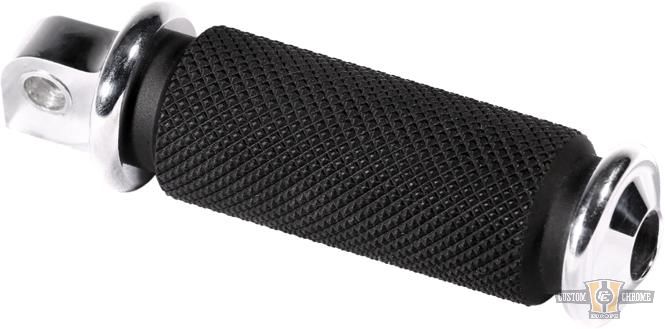 Base Rubber Fußrasten-Set Aluminium, Polished For Harley-Davidson