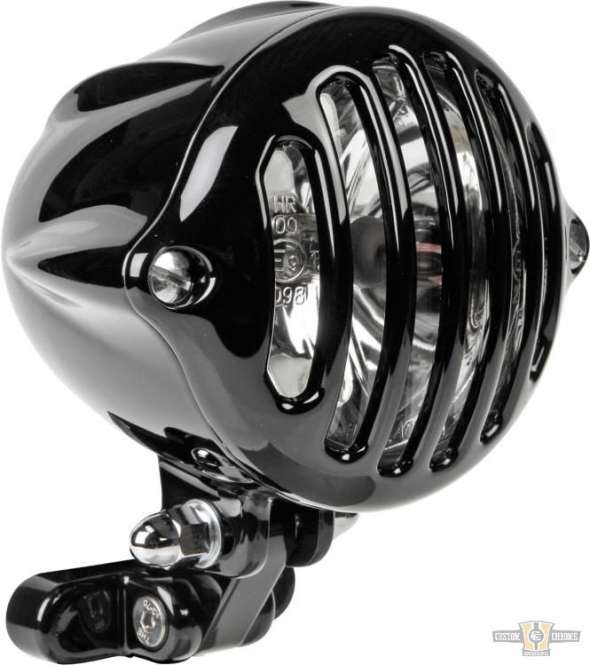 Alcatraz 4" Headlight Flat Black H4 For Harley-Davidson