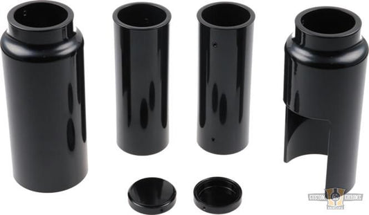 6-Piece Fork Covers with lower Fork Aluminum Covers Black Gloss Powder Coated For Harley-Davidson