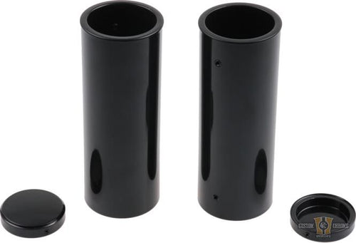 4-Piece Fork Cover Kit Black Gloss Powder Coated For Harley-Davidson