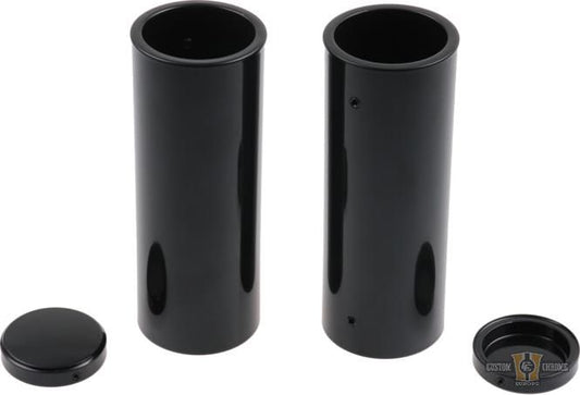 4-Piece Fork Cover Kit Black Gloss Powder Coated For Harley-Davidson