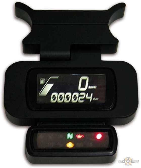 OEM Adjustable Gauge Mount for 1 1/4" T-Bars Black Powder Coated For Harley-Davidson