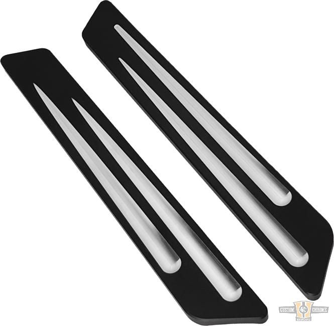 Groove Cut Fork Cover Black Anodized For Harley-Davidson