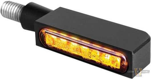 Blokk-Line LED Turn Signals Black Anodized Smoke LED For Harley-Davidson