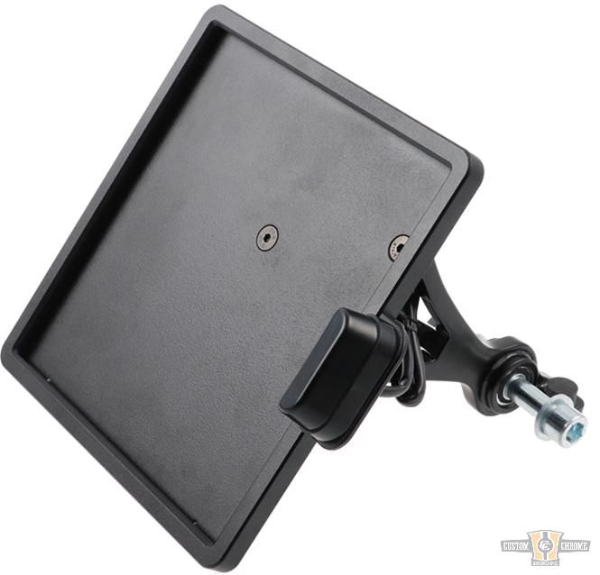 Side Mount License Plate Holder with Slide-Inn Frame Black Powder Coated For Harley-Davidson