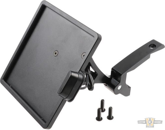 Side Mount License Plate Holder with Slide-Inn Frame Black Powder Coated For Harley-Davidson