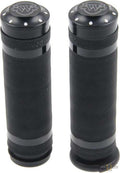 Logo Grips Black 1" Powder Coated Throttle By Wire For Harley-Davidson
