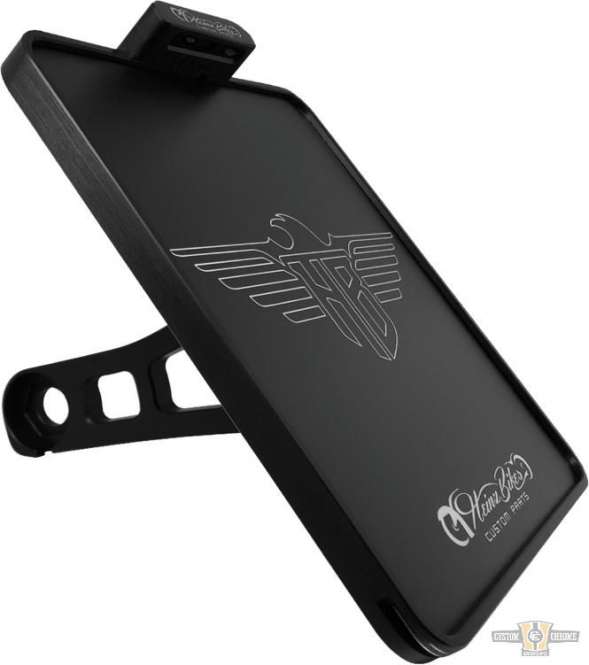 Side Mount License Plate Kit Black Anodized For Harley-Davidson