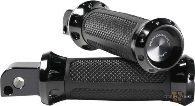 Overdrive Passenger Pegs Black, Anodized For Harley-Davidson