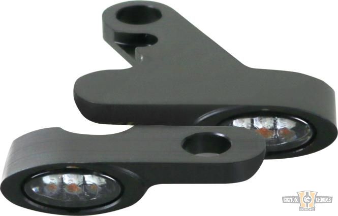 M8 Softail Elypse Front Turn Signals Black Smoke LED For Harley-Davidson