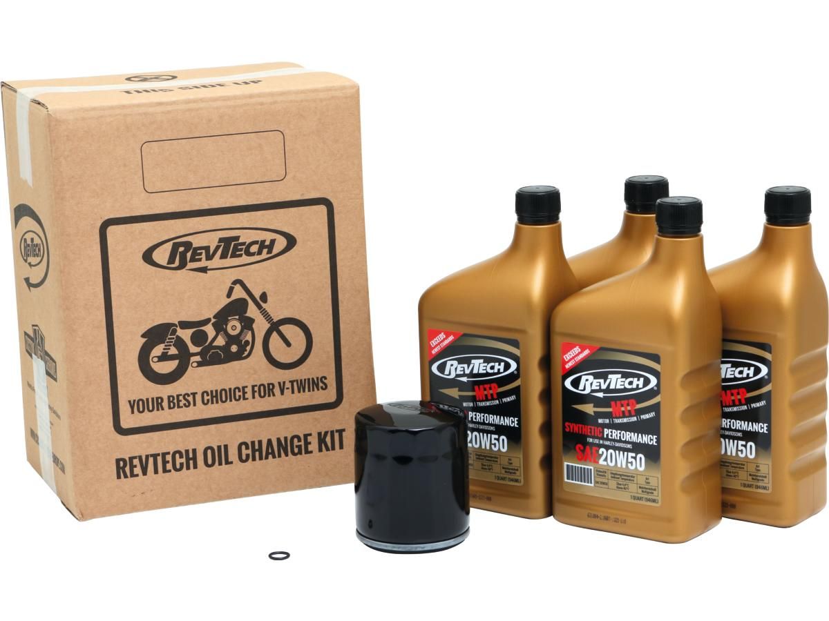 Revtech Oil Cambio Aceite Harley-Davidson RevTech 20W50 Synthetic Oil Change Kit ...