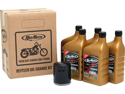 RevTech 20W50 Synthetic V-Twin Motorcycle Oil Change Kit For Harley-Davidson V-Rod 922113