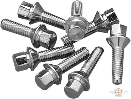 Tappet Engine Block Screw Set Chrome For Harley-Davidson