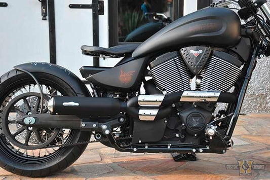 Vegas Bomb Exhaust Black For Harley-Davidson