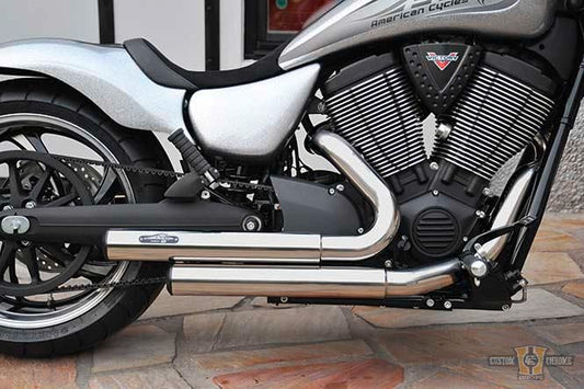 Top Chop Staggered Hammer Exhaust Chrome For Harley-Davidson