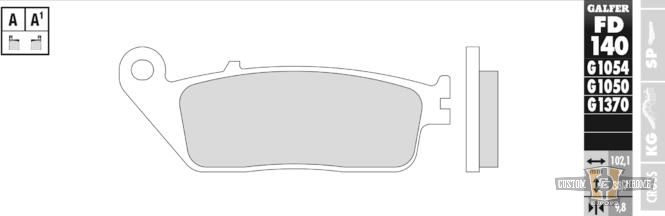 Semi Metal G1054 Brake Pad For Harley-Davidson