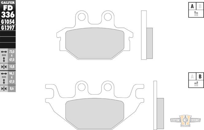 Semi Metal G1054 Brake Pad For Harley-Davidson