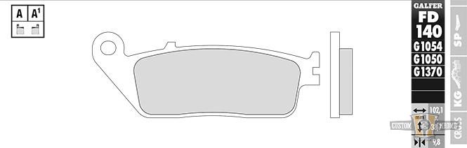 Sintered G1370/G1371 Brake Pad For Harley-Davidson