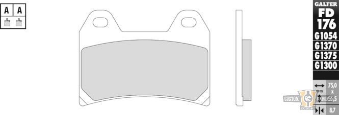 Semi Metal G1054 Brake Pad For Harley-Davidson