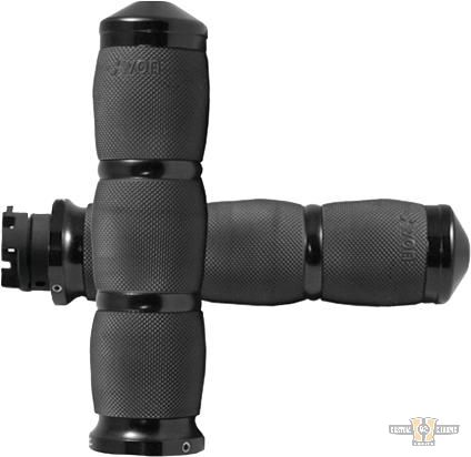 Air Cushion Grips Black 7/8" Anodized Throttle By Wire For Harley-Davidson