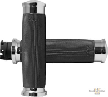 Custom Contour Grips Black Chrome 7/8" Throttle By Wire For Harley-Davidson