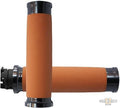 Custom Contour Grips Black Tan 7/8" Anodized Throttle By Wire For Harley-Davidson