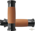 Air Gel Grips Black Tan 7/8" Anodized Throttle By Wire For Harley-Davidson